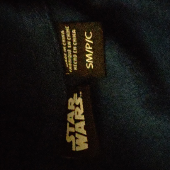 Star Wars Disney Grogu Graphic Sun Blue Oversized Cotton Drawstring Hoodie S NWT - Picture 8 of 9